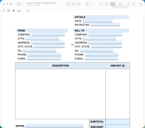 edit the invoice template